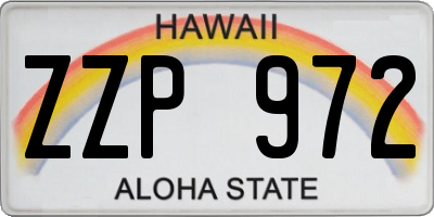 HI license plate ZZP972