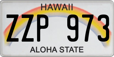 HI license plate ZZP973