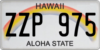 HI license plate ZZP975