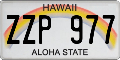 HI license plate ZZP977