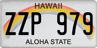 HI license plate ZZP979