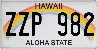 HI license plate ZZP982