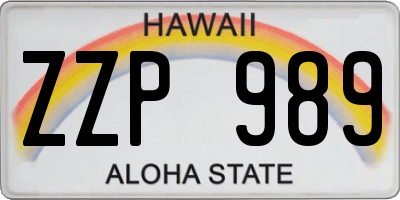 HI license plate ZZP989