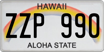 HI license plate ZZP990