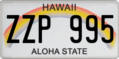 HI license plate ZZP995