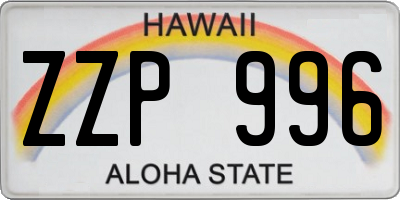 HI license plate ZZP996