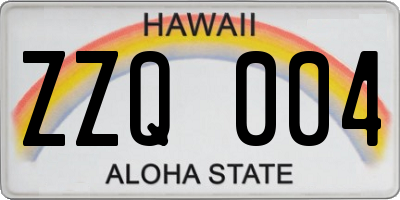 HI license plate ZZQ004