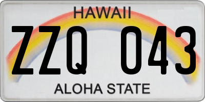 HI license plate ZZQ043