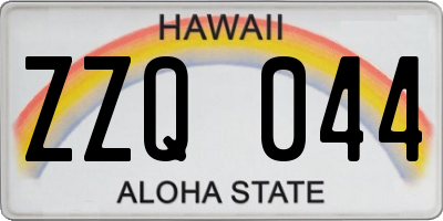 HI license plate ZZQ044