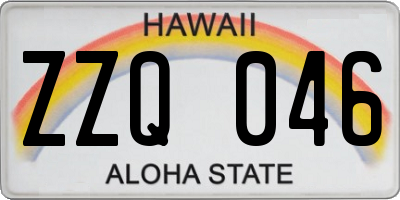 HI license plate ZZQ046