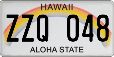 HI license plate ZZQ048