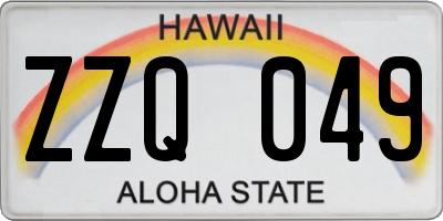 HI license plate ZZQ049