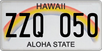 HI license plate ZZQ050