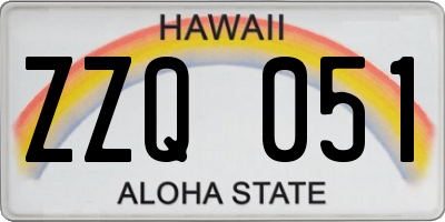 HI license plate ZZQ051