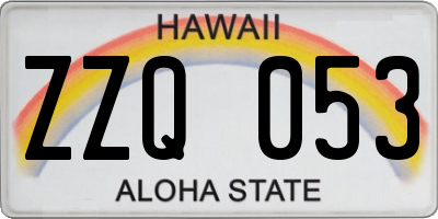 HI license plate ZZQ053