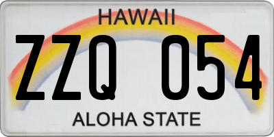 HI license plate ZZQ054