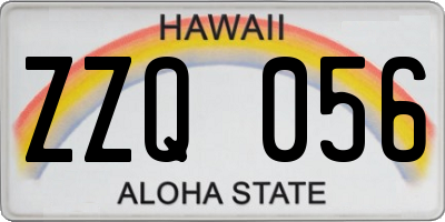 HI license plate ZZQ056