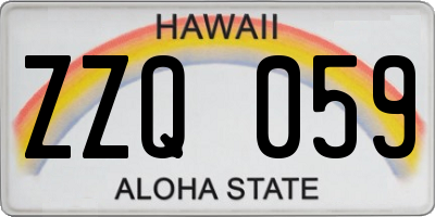 HI license plate ZZQ059