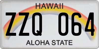 HI license plate ZZQ064