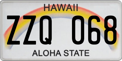 HI license plate ZZQ068