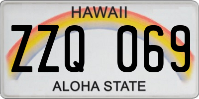 HI license plate ZZQ069