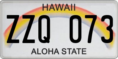 HI license plate ZZQ073