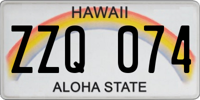 HI license plate ZZQ074