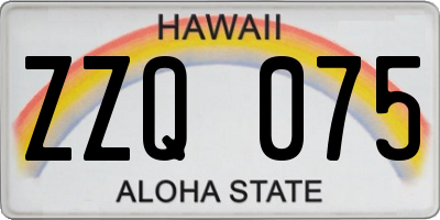 HI license plate ZZQ075