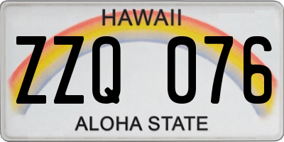 HI license plate ZZQ076