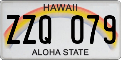 HI license plate ZZQ079