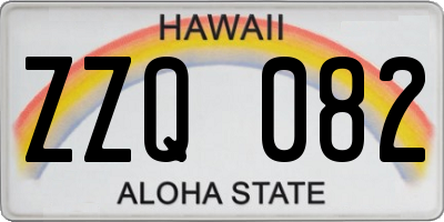 HI license plate ZZQ082