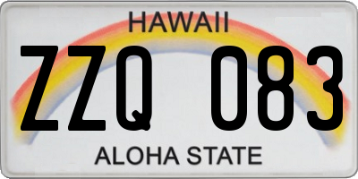 HI license plate ZZQ083