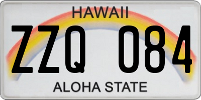 HI license plate ZZQ084