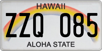 HI license plate ZZQ085