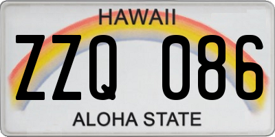 HI license plate ZZQ086