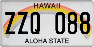 HI license plate ZZQ088