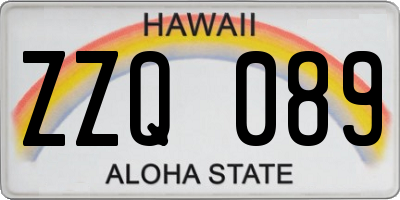 HI license plate ZZQ089