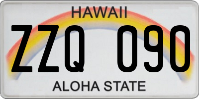 HI license plate ZZQ090