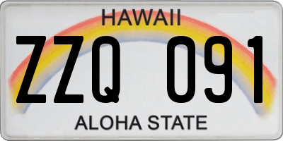 HI license plate ZZQ091