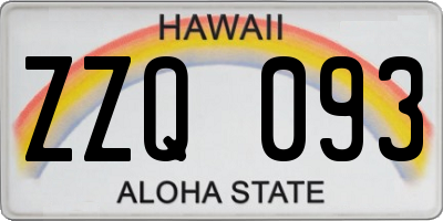 HI license plate ZZQ093