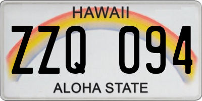 HI license plate ZZQ094