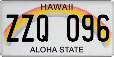 HI license plate ZZQ096