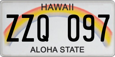 HI license plate ZZQ097