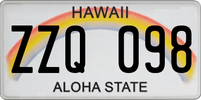 HI license plate ZZQ098