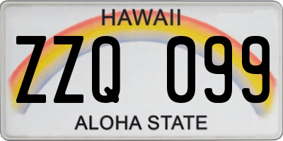 HI license plate ZZQ099