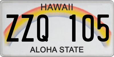 HI license plate ZZQ105