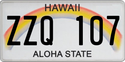 HI license plate ZZQ107