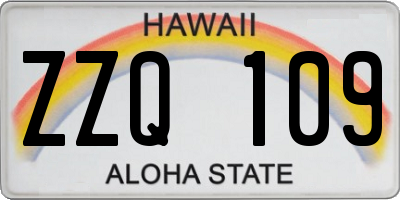 HI license plate ZZQ109