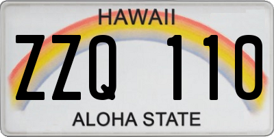 HI license plate ZZQ110