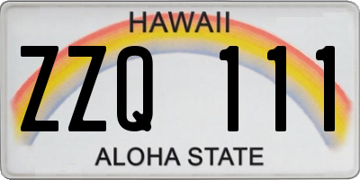 HI license plate ZZQ111